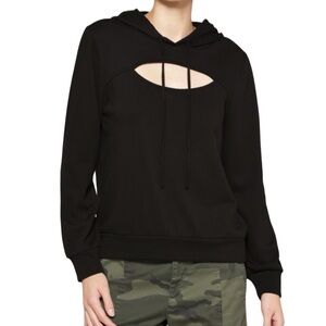 Analeah Black Cutout Knit Hoodie